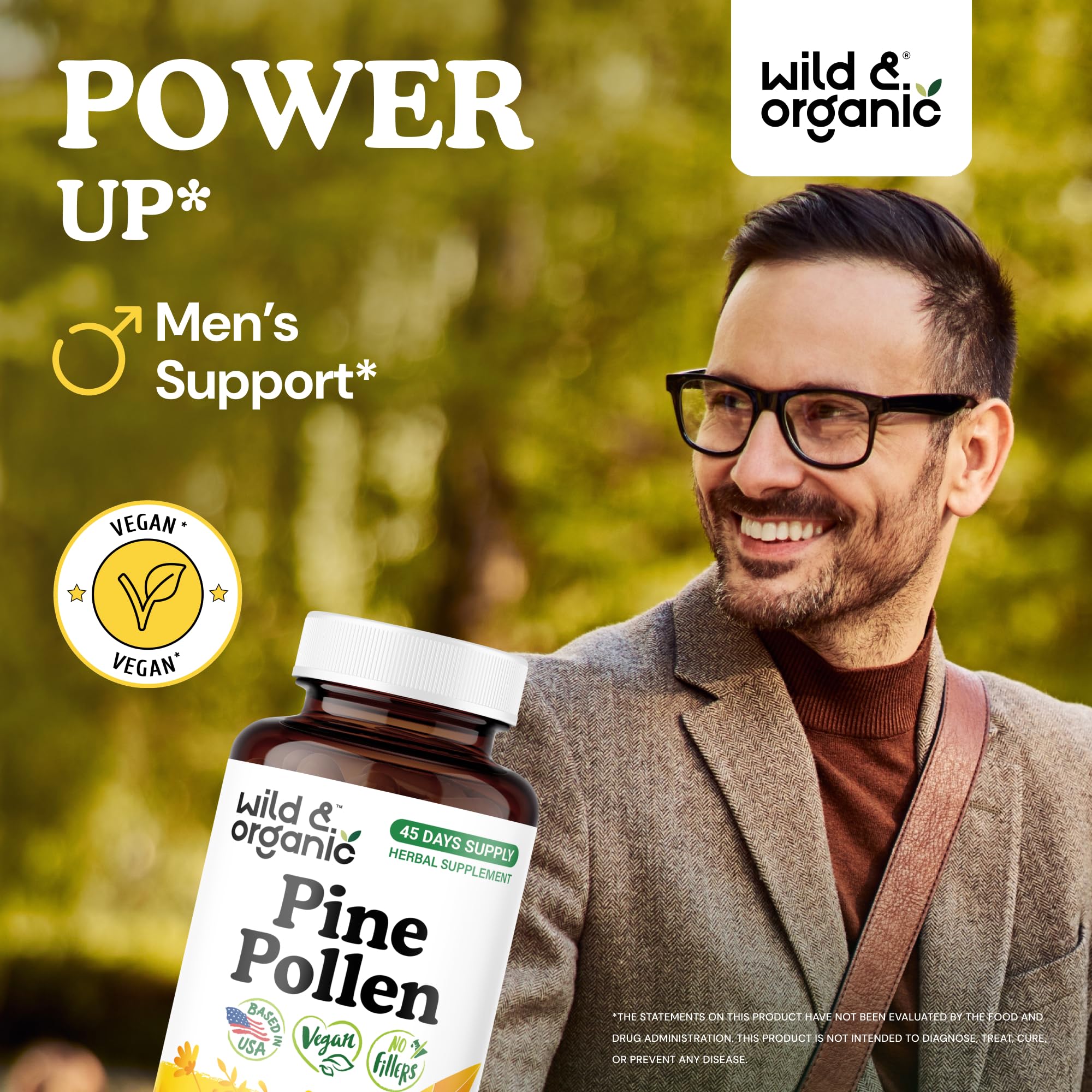 Wild & Organic Pine Pollen Capsules 90 count bottle