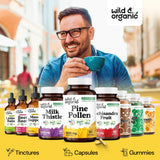 Wild & Organic Pine Pollen Capsules opened bottle