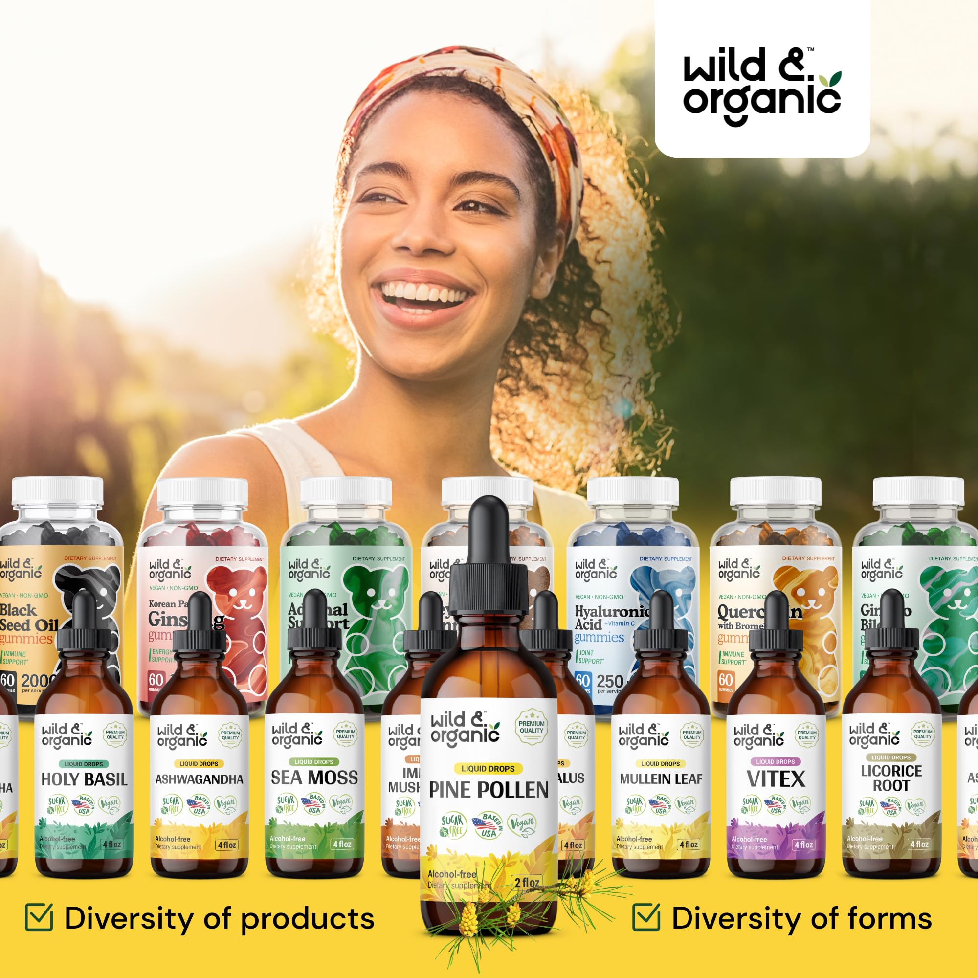 Wild & Organic Pine Pollen Tincture packaging details