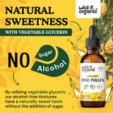 Wild & Organic Pine Pollen Tincture with measuring spoon
