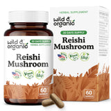 Wild & Organic Red Reishi Mushroom Capsules bottle front view