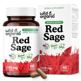 Wild & Organic Red Sage Capsules 1200mg front view