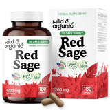 Wild & Organic Red Sage Root Capsules 1200mg front view