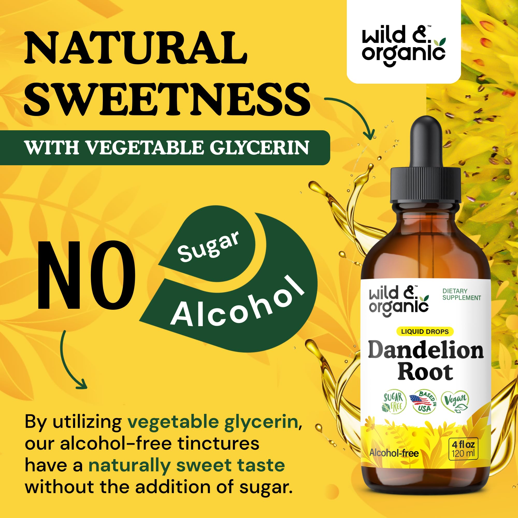Wild & Organic Rhodiola Rosea Tincture alongside natural ingredients
