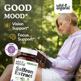 Wild & Organic Saffron Capsules side view showing label