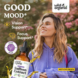 Wild & Organic Saffron Extract Liquid Drops bottle with dropper