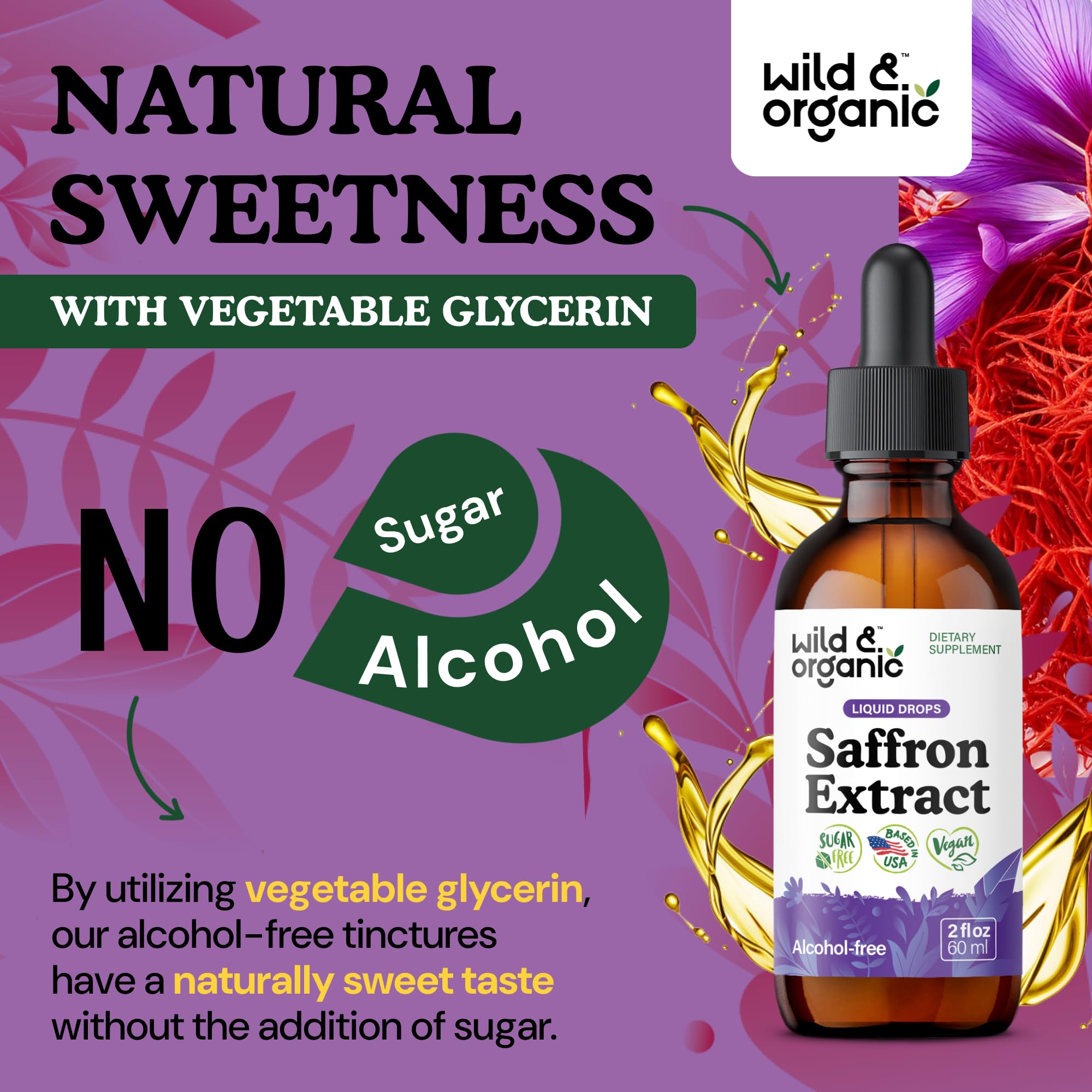 Wild & Organic Saffron Liquid Extract Drops ingredients list