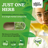 Wild & Organic Sage Capsules on a wooden surface