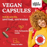 Wild & Organic Schisandra Capsules 1000 mg bottle with lid