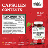 Wild & Organic Schisandra Capsules 1000 mg capsules close-up