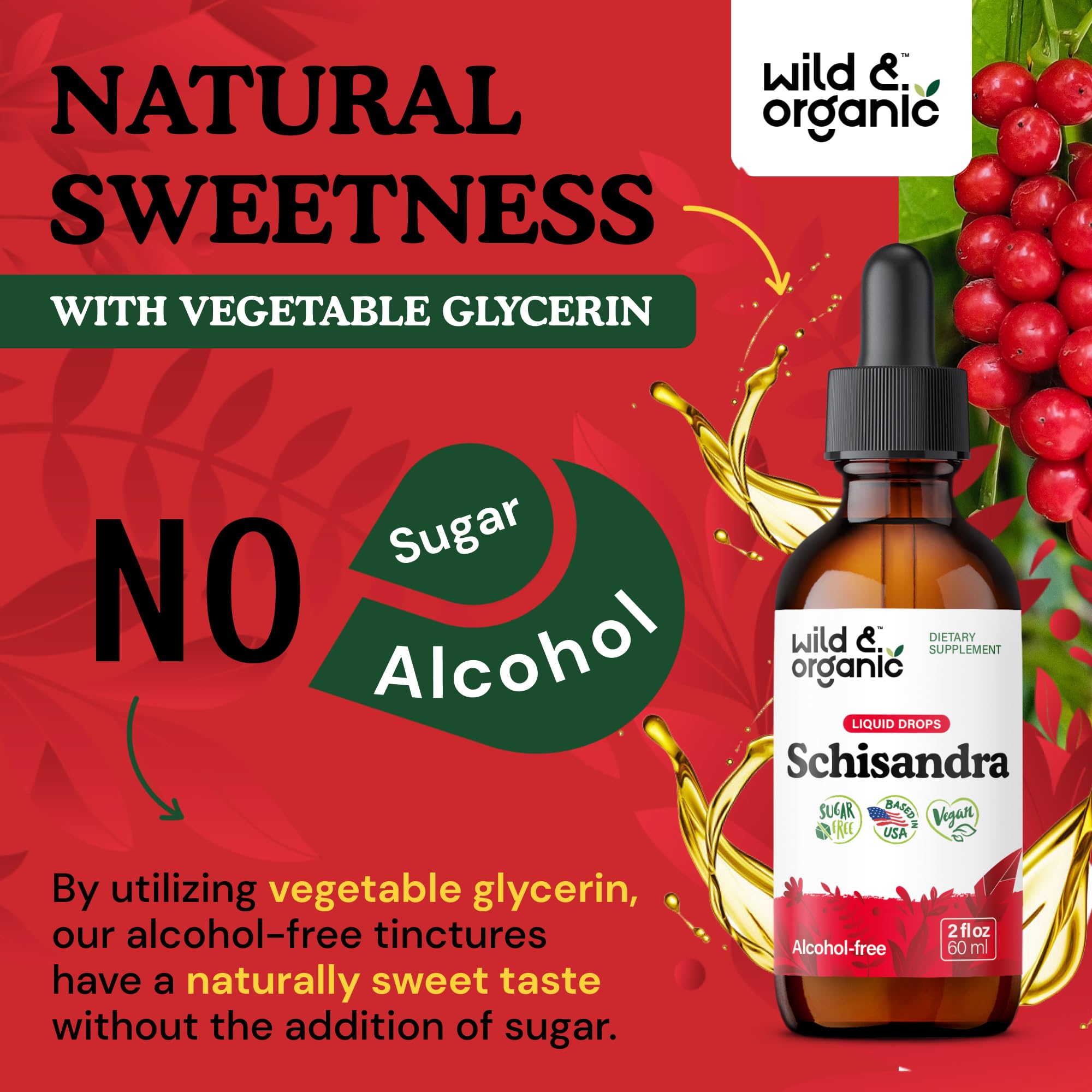 Wild & Organic Schisandra Tincture 500mg close-up of dropper