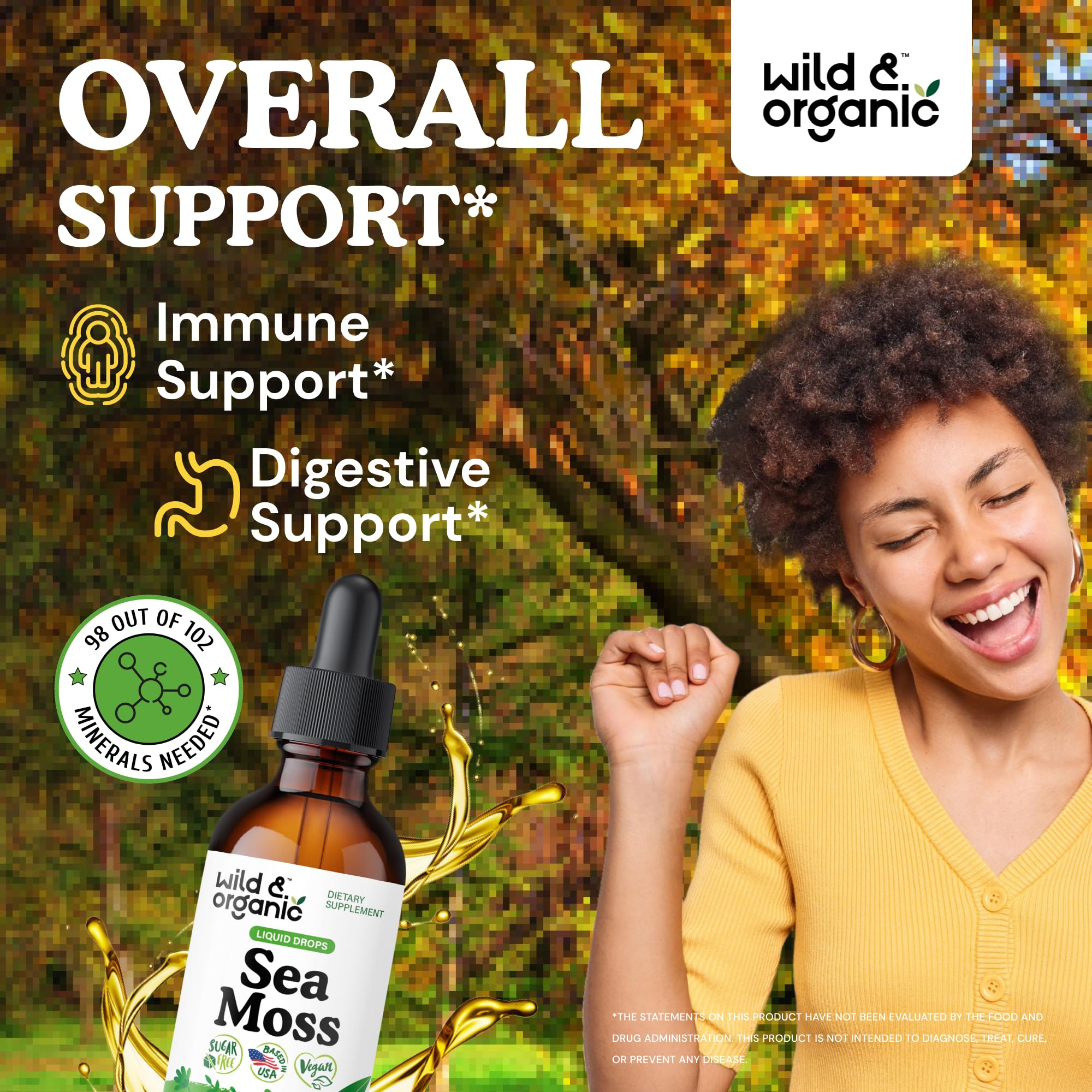 Wild & Organic Sea Moss Tincture 2 fl. oz. back view