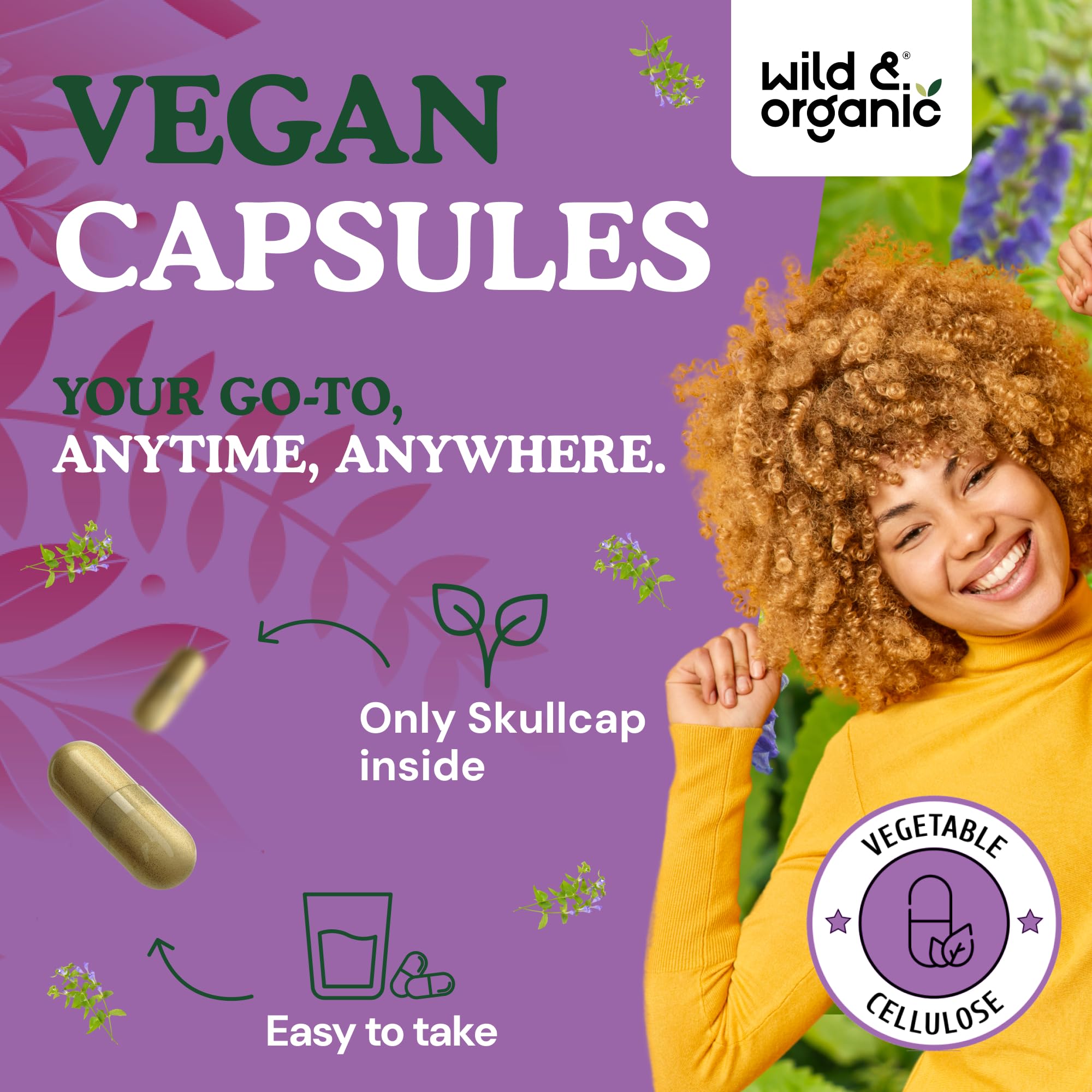 Wild & Organic Skullcap Capsules 1200 mg ingredients list