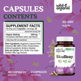 Wild & Organic Skullcap Herb Capsules 1200mg side view