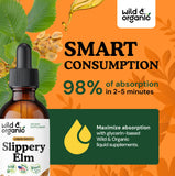 Wild & Organic Slippery Elm Tincture 680mg dropper close-up