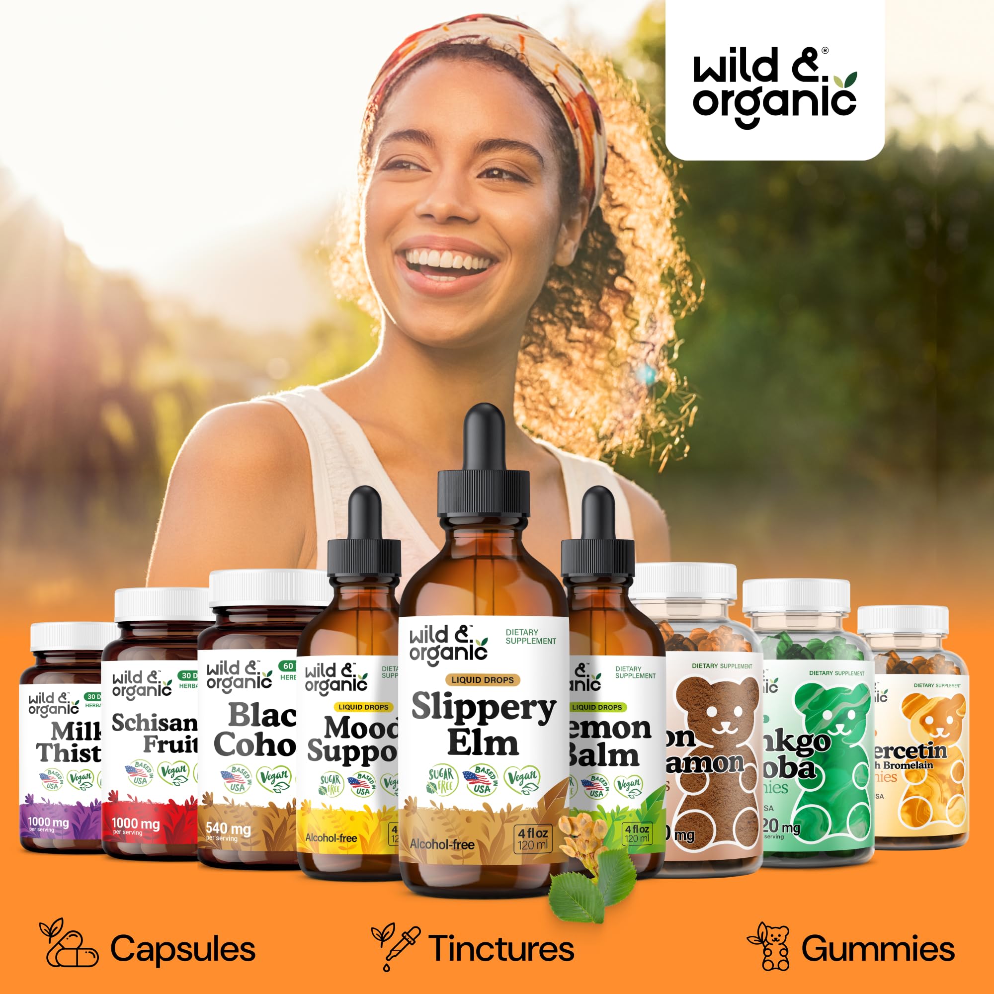 Wild & Organic Slippery Elm Tincture 680mg packaging
