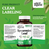 Wild & Organic Spearmint Leaf Capsules 1000mg packaging details