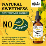 Wild & Organic St John's Wort Tincture 450mg with natural background