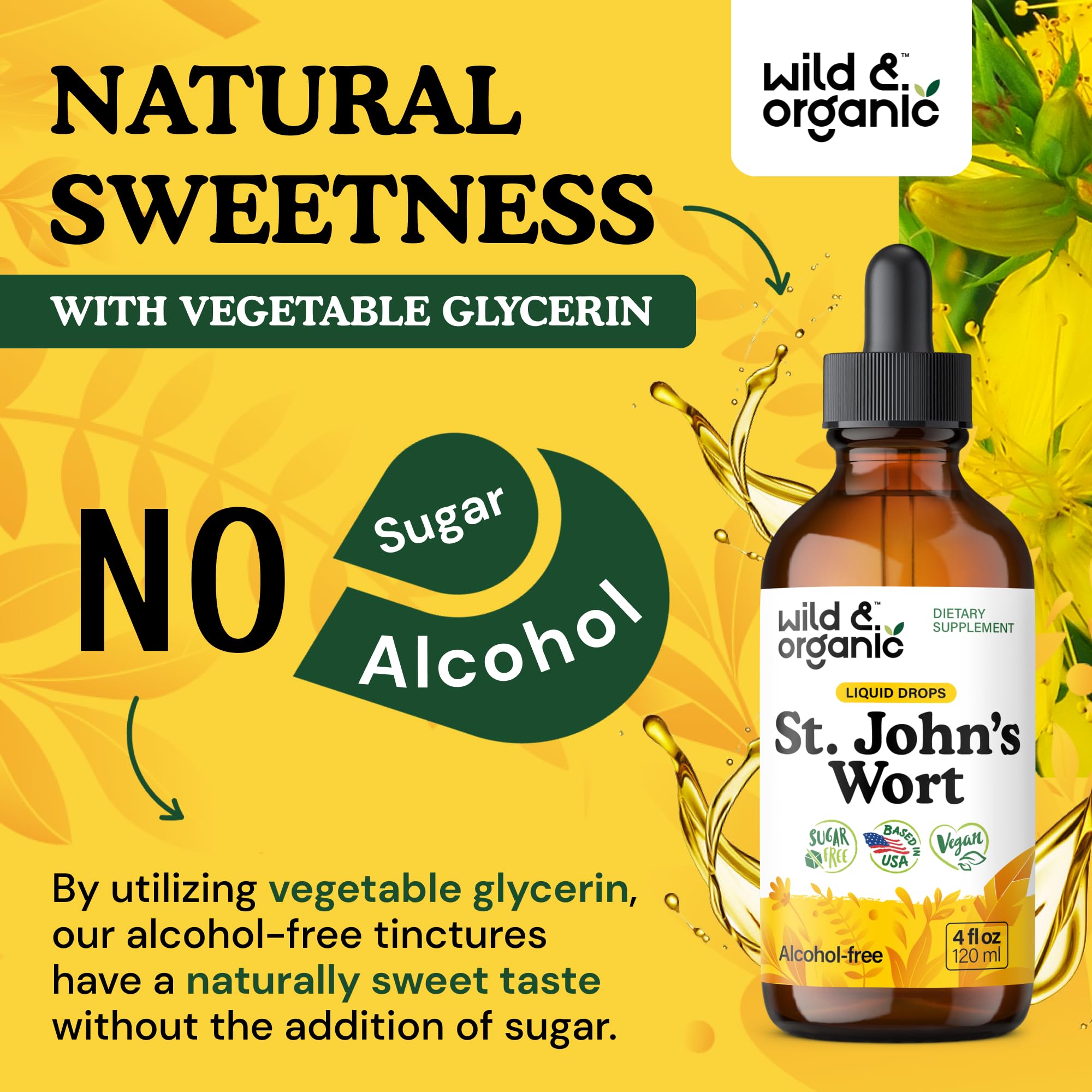 Wild & Organic St. John's Wort Tincture back label