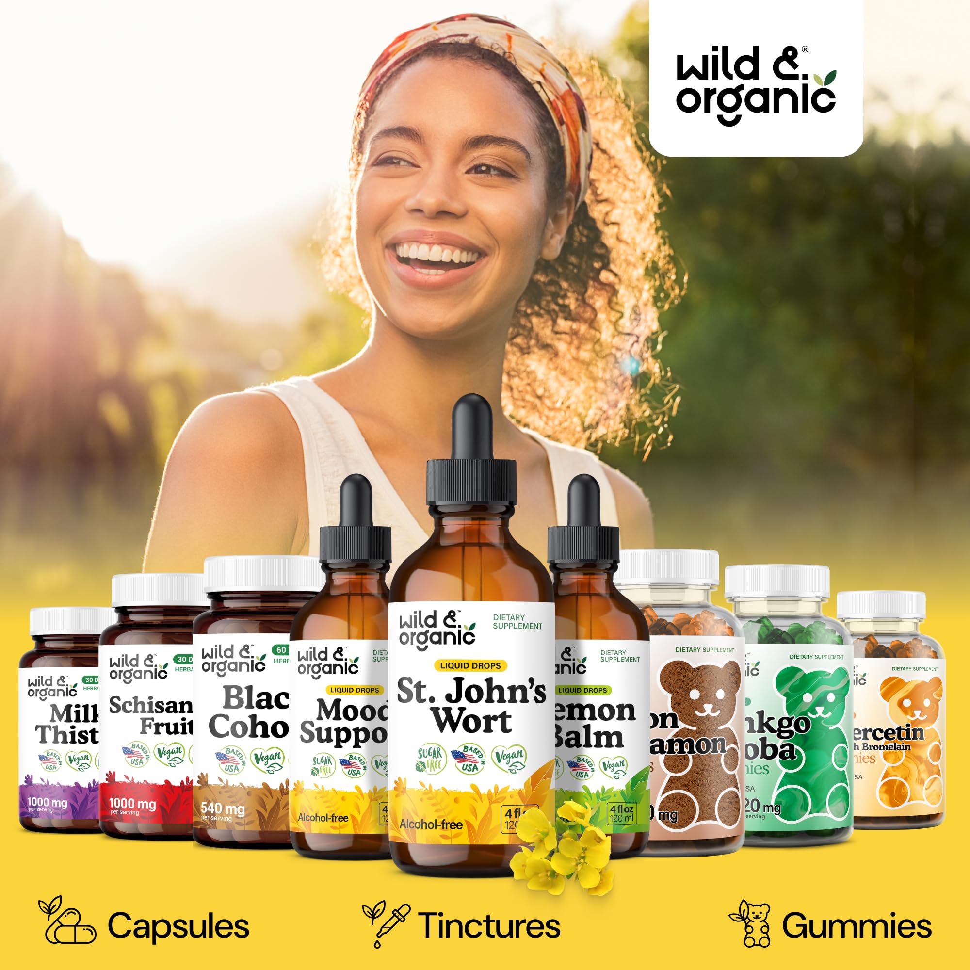 Wild & Organic St. John's Wort Tincture in lifestyle setting
