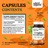Wild & Organic Stinging Nettle Capsules 1000mg bottle with label
