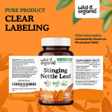 Wild & Organic Stinging Nettle Capsules 1000mg with measuring spoon