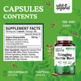 Wild & Organic Stinging Nettle Capsules 500mg bottle with label