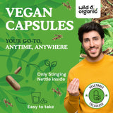 Wild & Organic Stinging Nettle Capsules 500mg capsules close-up
