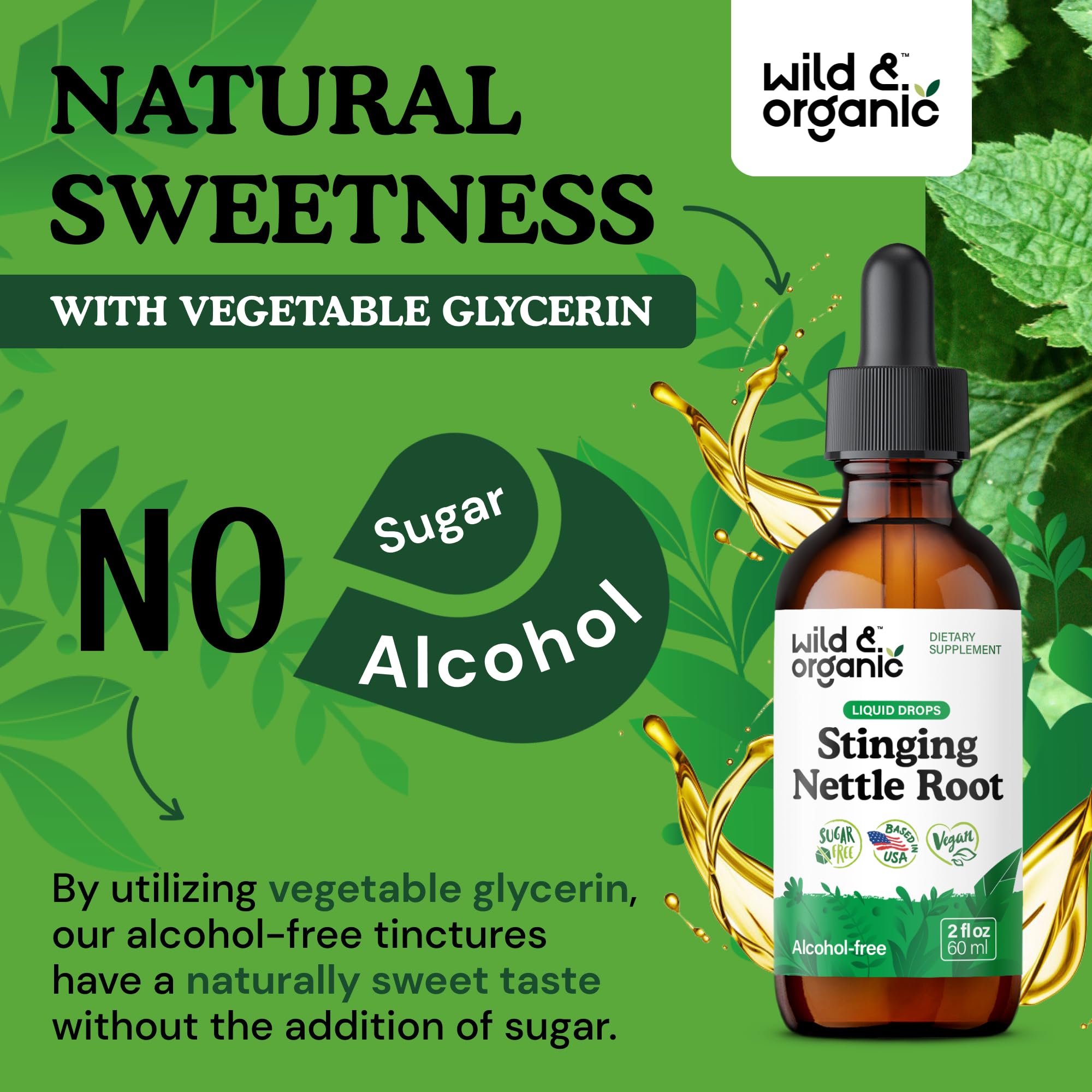 Wild & Organic Stinging Nettle Tincture 600mg back view