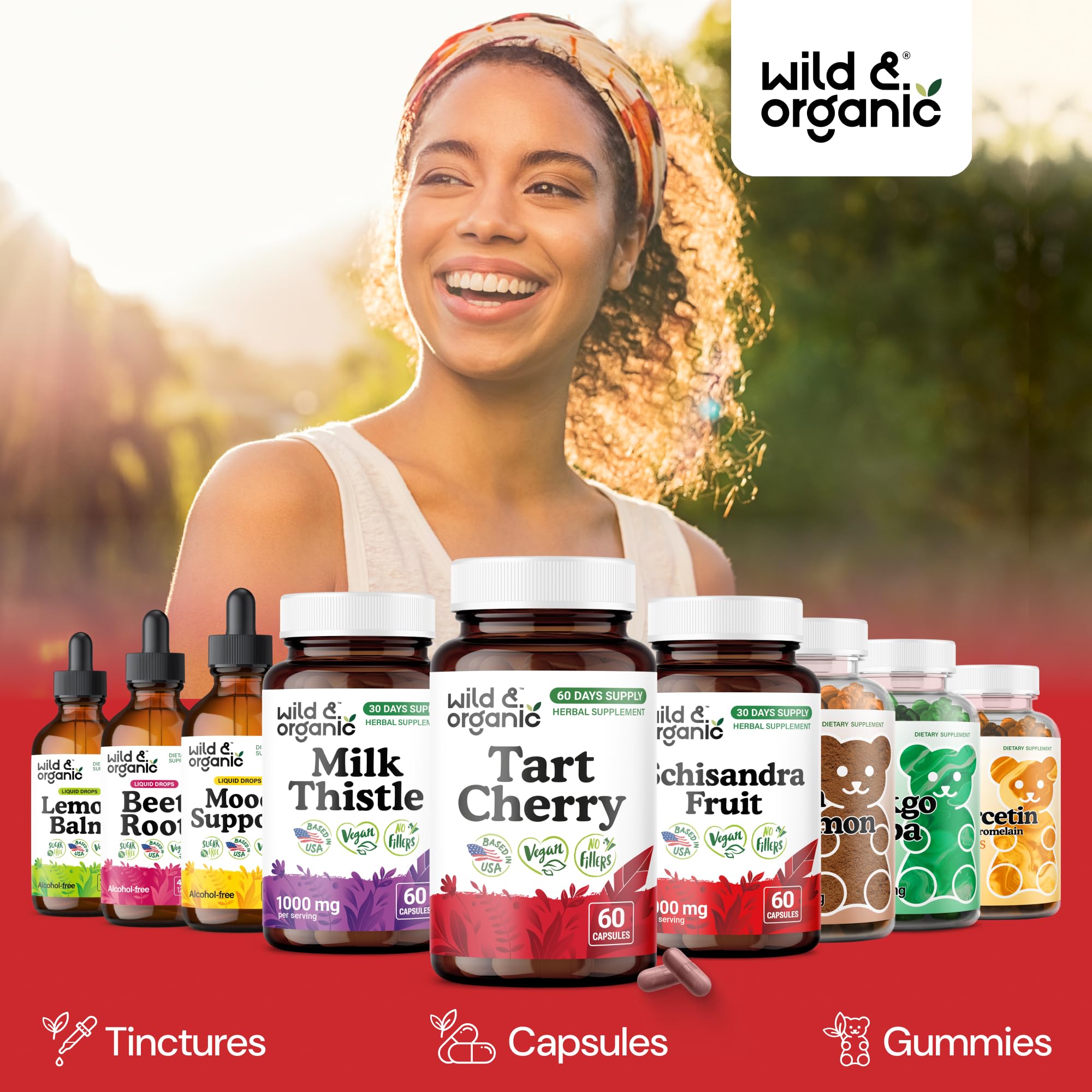 Wild & Organic Tart Cherry Capsules 600mg lifestyle scene