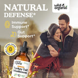 Wild & Organic Turkey Tail Mushroom Tincture bottle with dropper