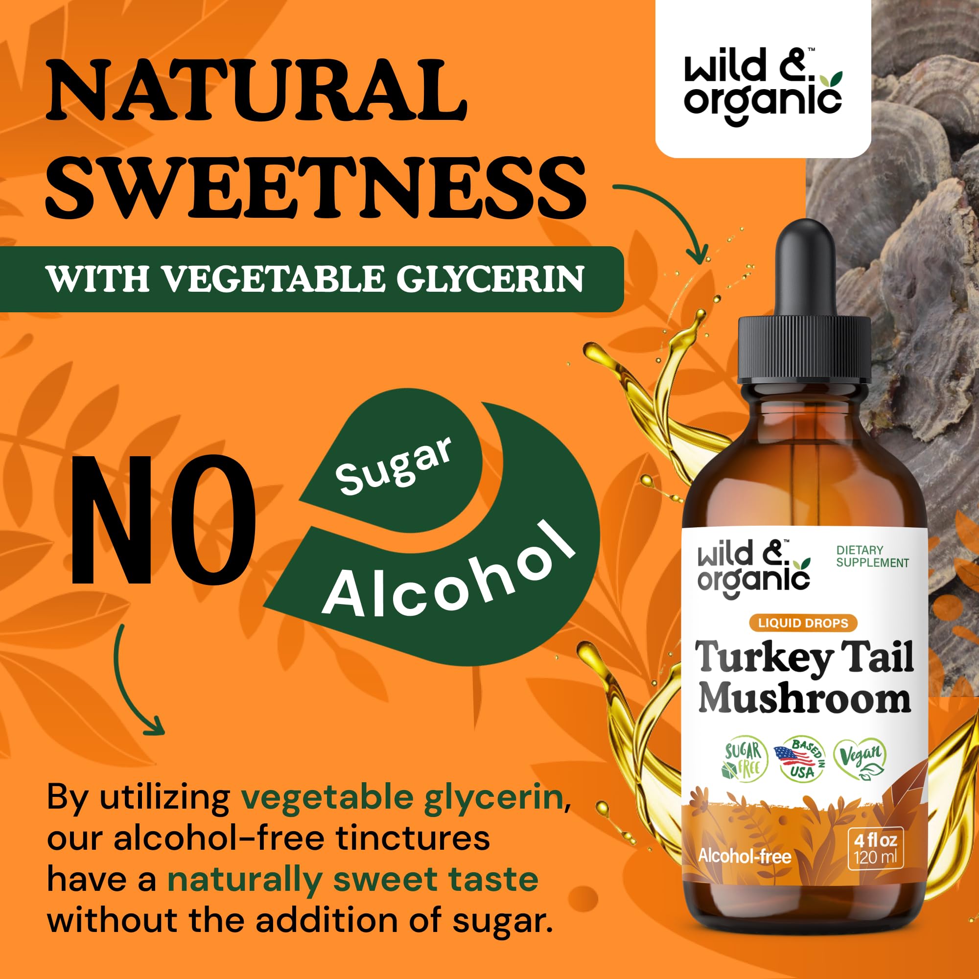 Wild & Organic Turkey Tail Mushroom Tincture ingredients list