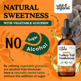 Wild & Organic Turkey Tail Mushroom Tincture on wooden table