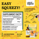 Wild & Organic Turmeric Curcumin Liquid Drops 720mg bottle with dropper