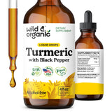 Wild & Organic Turmeric Curcumin Supplement 4 fl. oz. front view