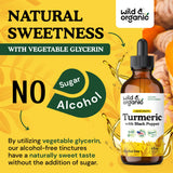 Wild & Organic Turmeric Curcumin Supplement back view