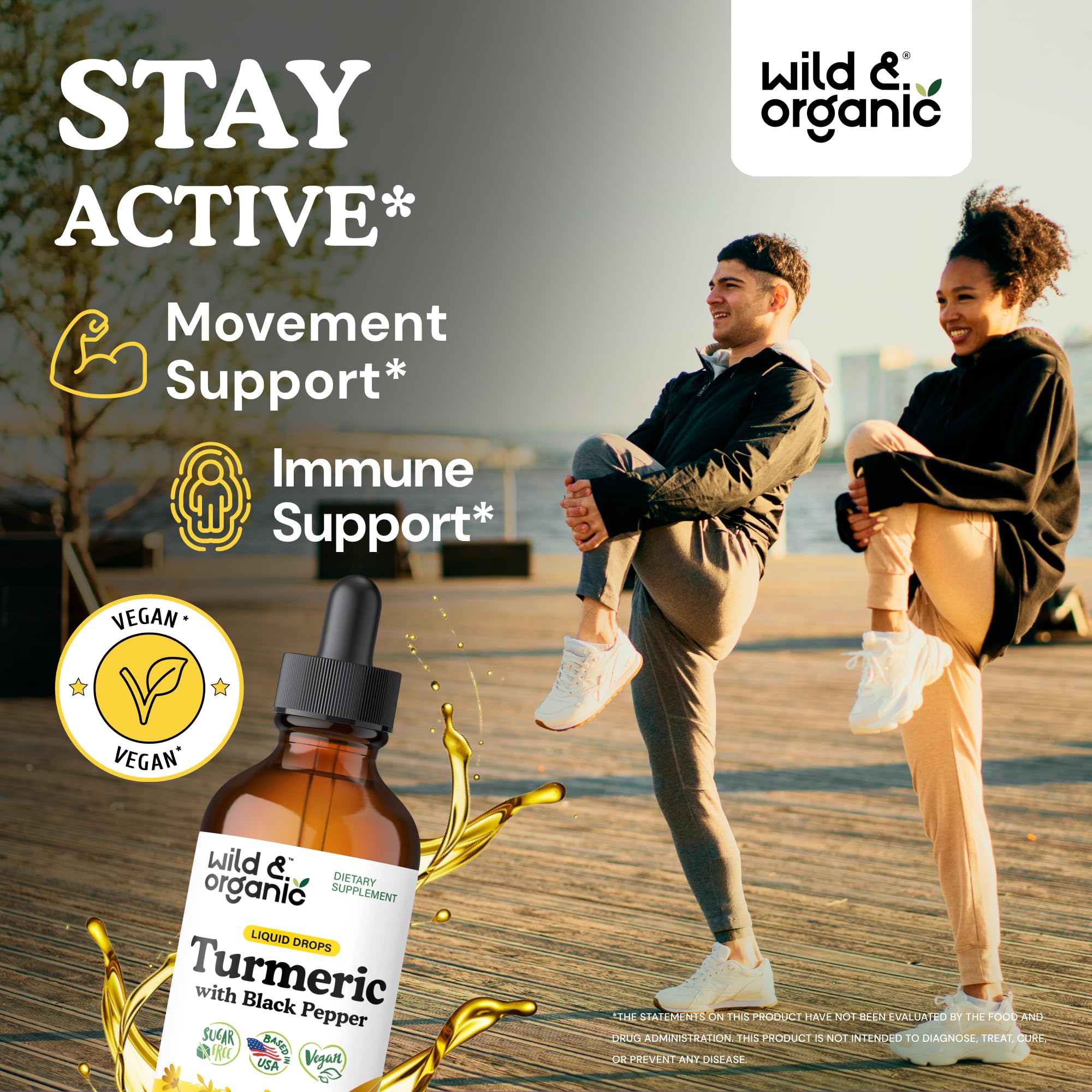 Wild & Organic Turmeric Curcumin Supplement label close-up