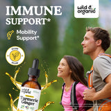 Wild & Organic Turmeric Ginger Black Pepper Supplement bottle with cap