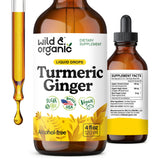 Wild & Organic Turmeric Ginger Black Pepper Supplement front view