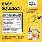 Wild & Organic Turmeric Ginger Black Pepper Supplement ingredients list
