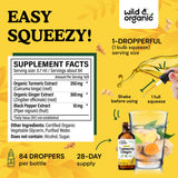 Wild & Organic Turmeric Ginger Black Pepper Supplement ingredients list