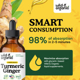 Wild & Organic Turmeric Ginger Black Pepper Supplement with measuring spoon