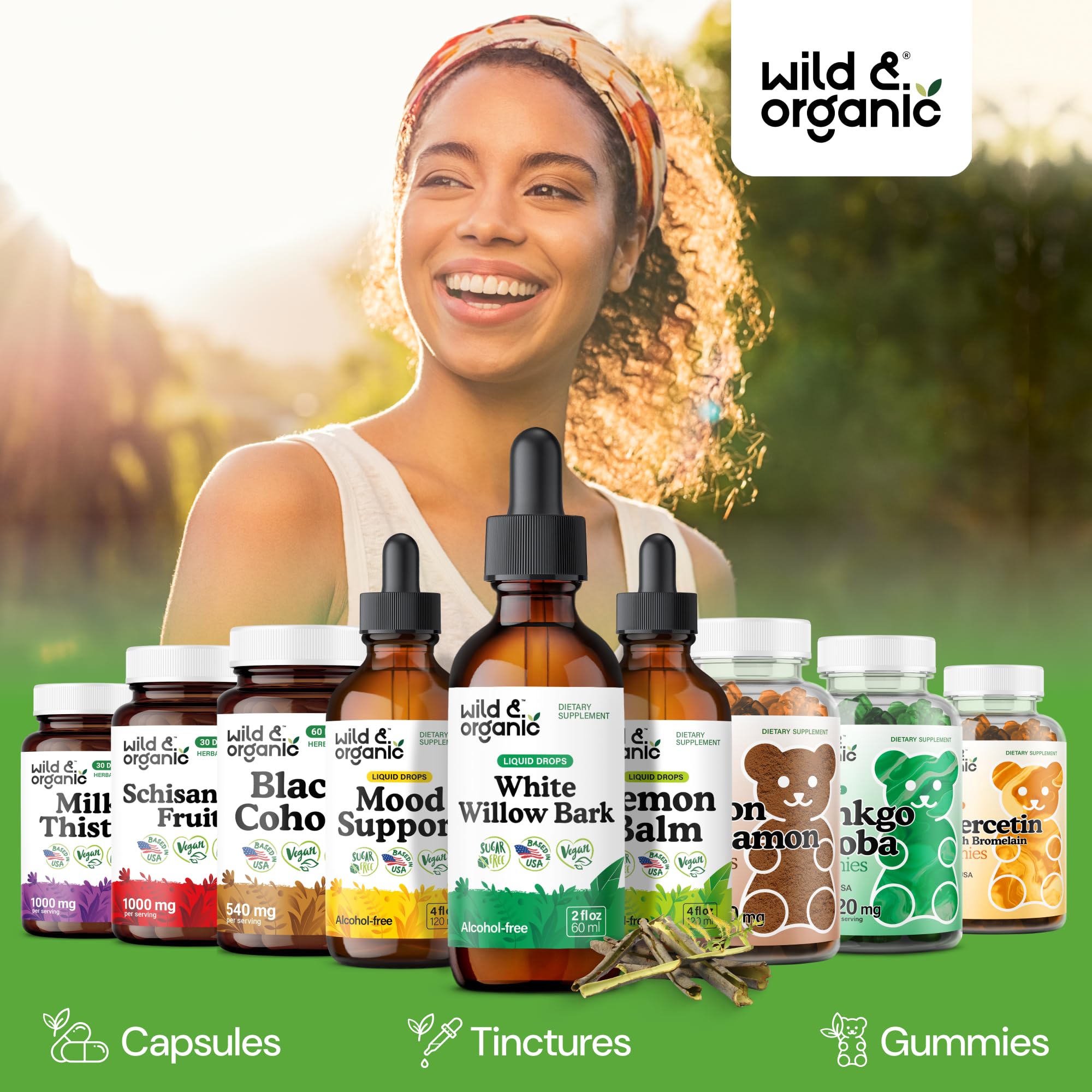 Wild & Organic White Willow Bark Tincture lifestyle scene