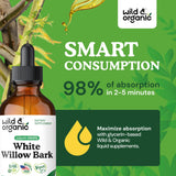 Wild & Organic White Willow Bark Tincture with measuring dropper