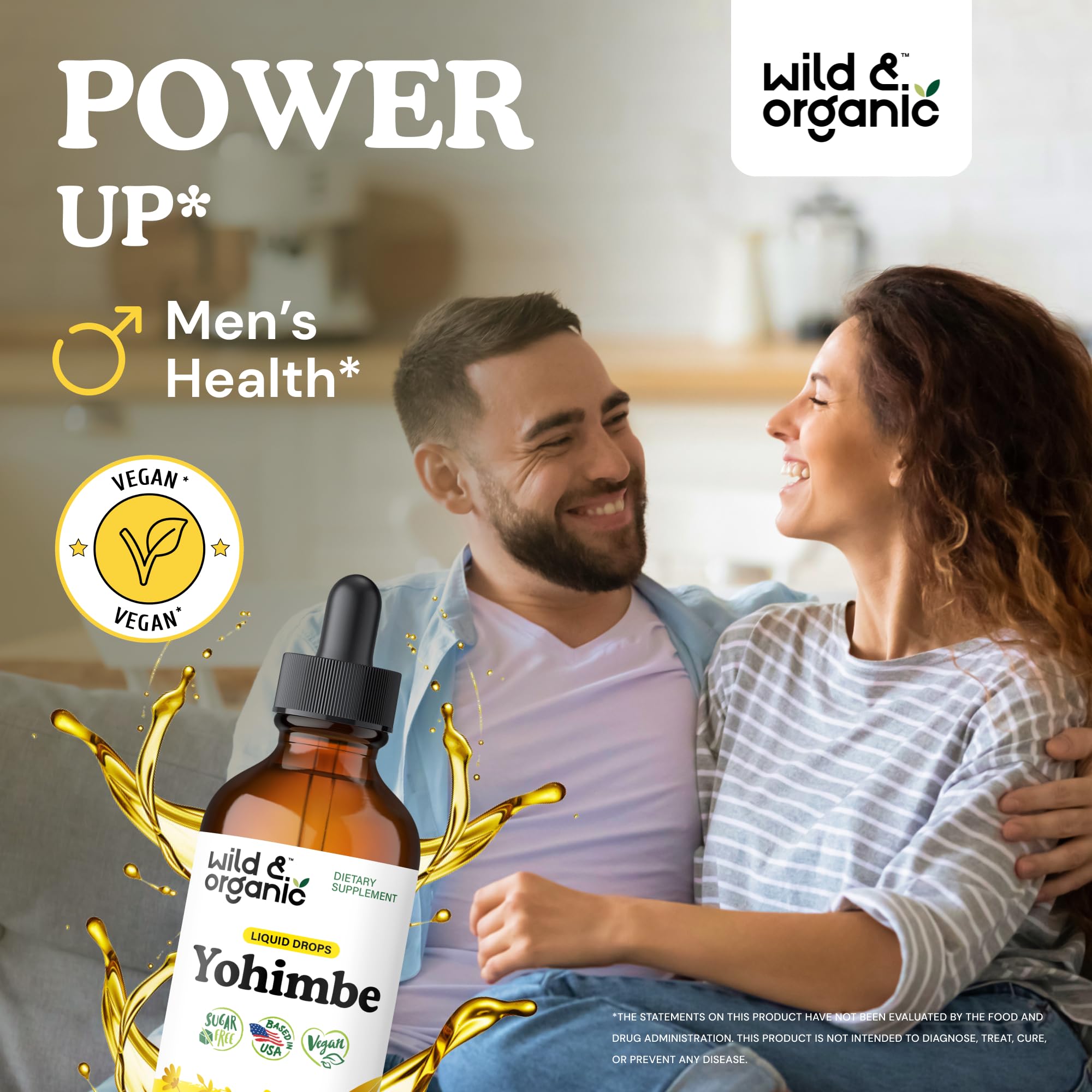 Wild & Organic Yohimbe Drops label close-up