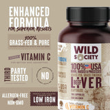 WILD SOCIETY Beef Liver Capsules 3000MG close-up of capsules