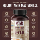 WILD SOCIETY Beef Liver Capsules 3000MG side view showing capsule
