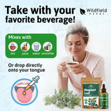WILDFIELD HERBS Mugwort Herb Drops 209g in lifestyle setting