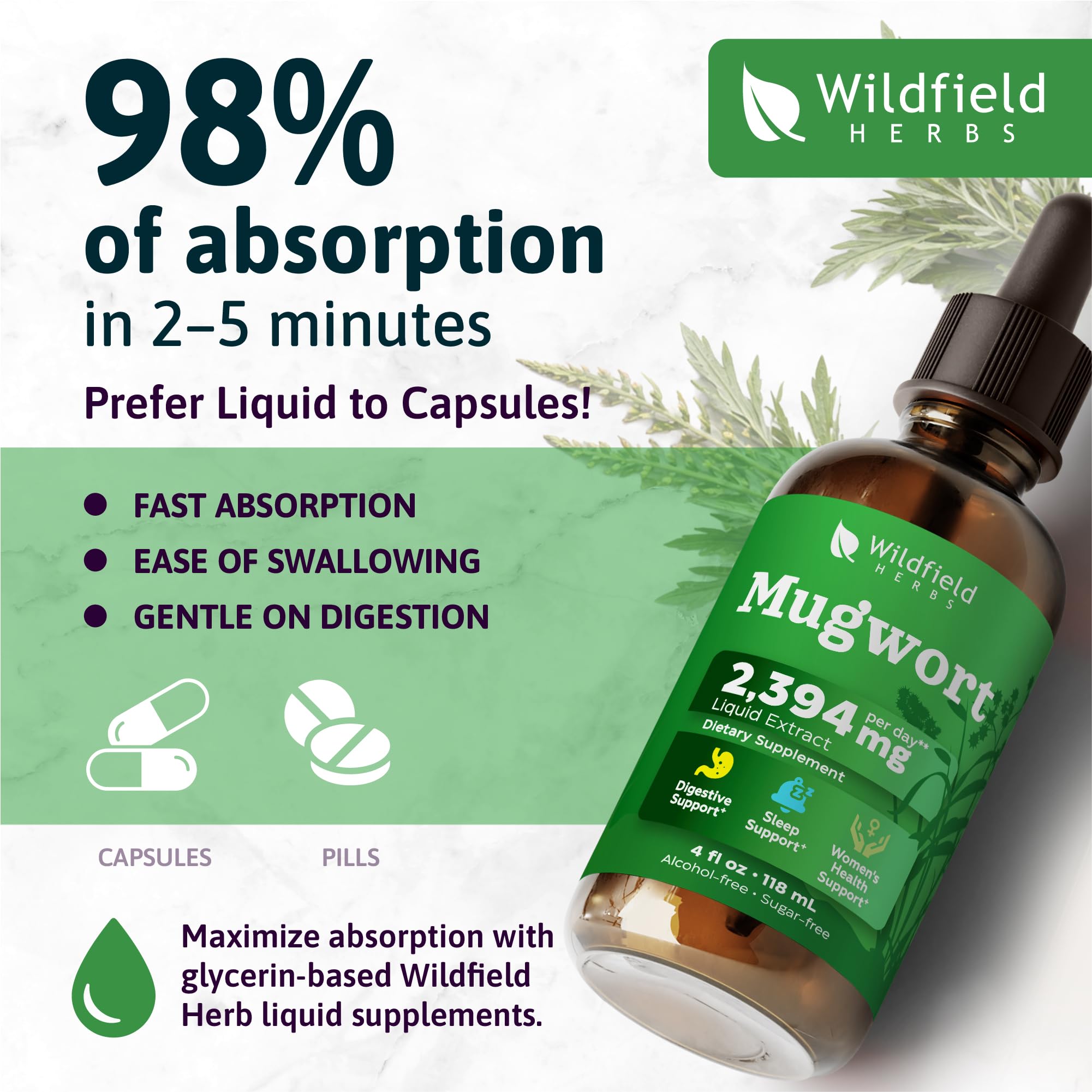 WILDFIELD HERBS Mugwort Herb Drops 209g packaging