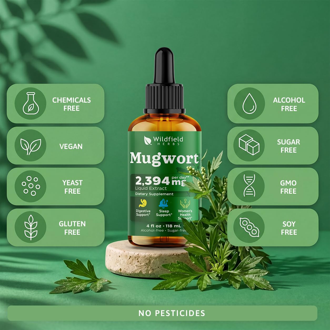 WILDFIELD HERBS Mugwort Herb Drops 209g with herbal supplements